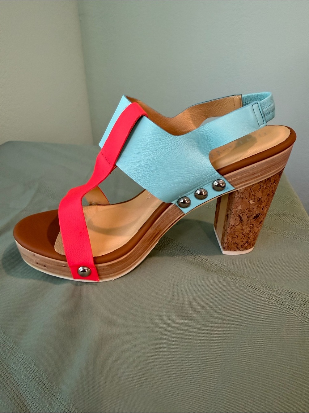 Nanette Lepore “Highball” Sandals Colorful Chunky Heels 10 BNIB